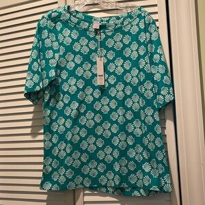 Chicos Pima geo shell top New with tags size 3!